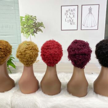 Women Short Afro Curly Style Lace